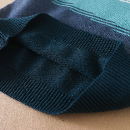 Tween Jungen-Pullover, lässig, Rundhalsausschnitt, Farbblock, langärmelig, für Herbst/Winter, Kinder-Strickwaren für Jungen