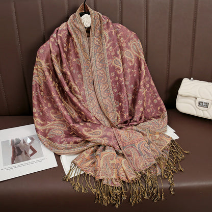 Damen Winterschal Kaschmir Pashmina Luxus Druck warm Stolen Foulard Baumwolle