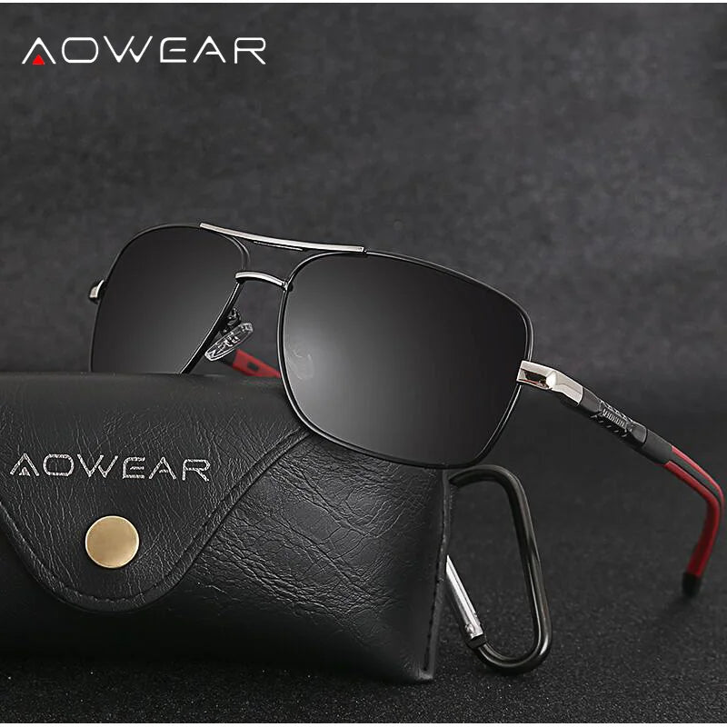 AOWEAR männer Polarisierte Verspiegelte Sonnenbrille für Männer Frauen Luxus Qualität Retro Rechteck UV400 Fahren Sonnenbrille gafas de sol