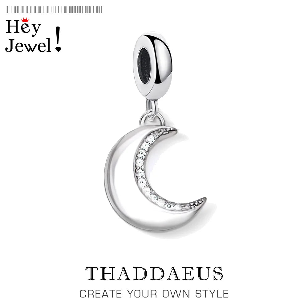 Damen-Charm-Anhänger Mond Statement Schutz aus Sterlingsilber