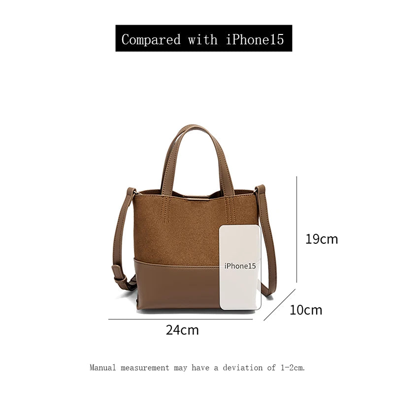 Damen Handtasche aus PU-Leder im Retro-Stil mit großer Kapazität