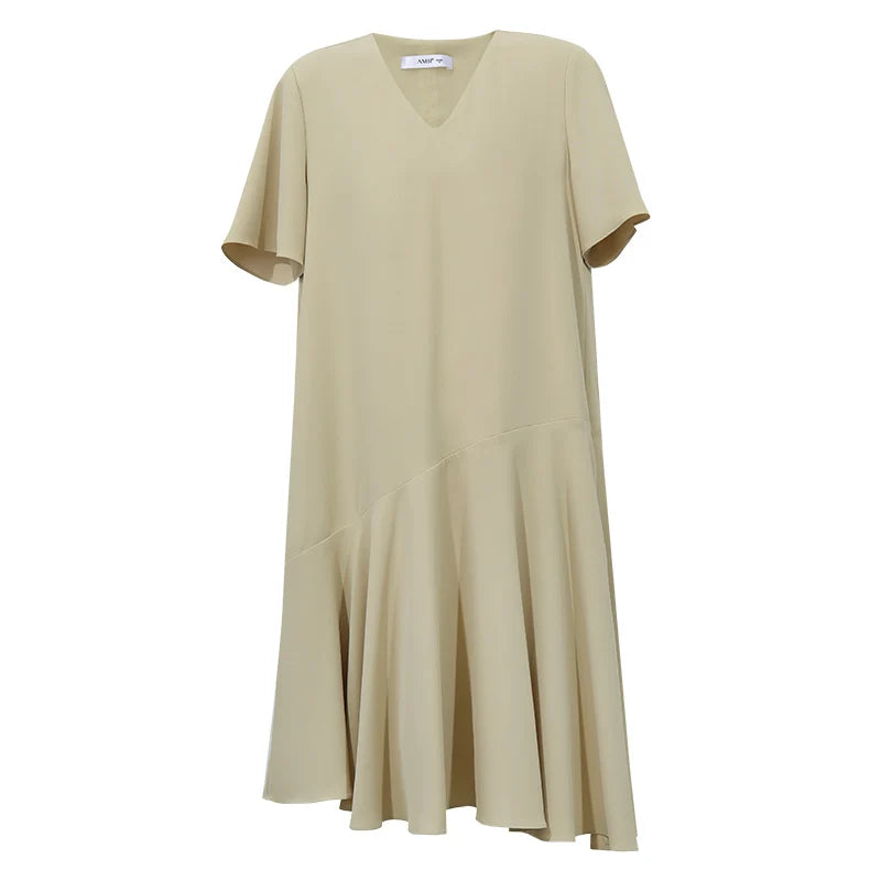 Elegantes Damen Midi Kleid Mit Lockerem Schnitt Für Büro Und Freizeit