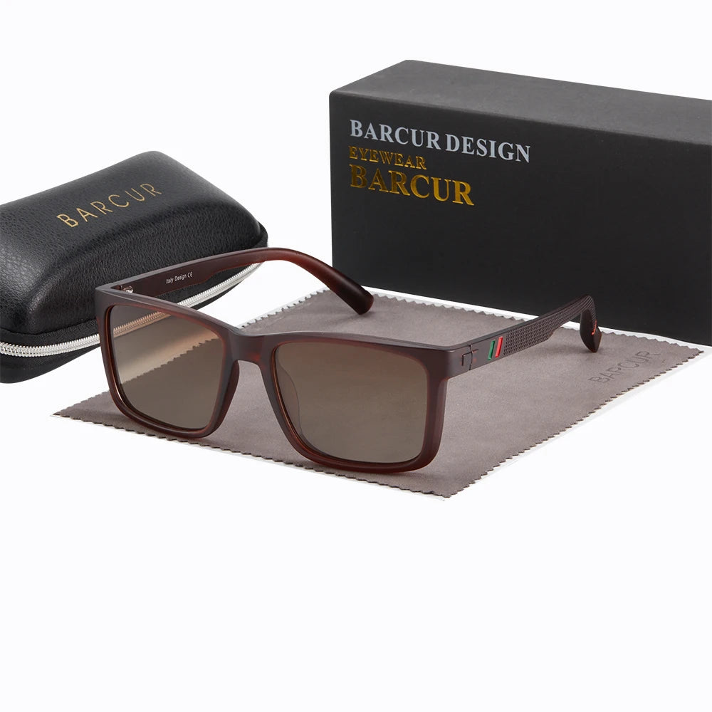 Sonnenbrille quadratisch UV400 polarisiert Fahren Herren Originaletui