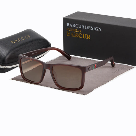 Sonnenbrille quadratisch UV400 polarisiert Fahren Herren Originaletui