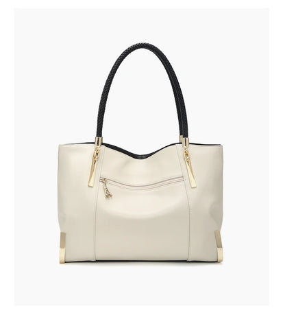 Damen Schultertasche Elegant aus Spaltleder mit Großem Fassungsvermögen