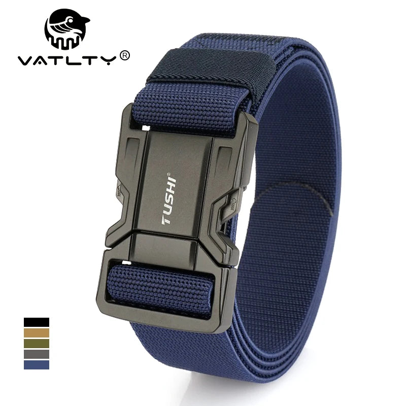 Herren-Gürtel Elastischer Gürtel Mit Metall-Schnellverschluss Für Outdoor Und Alltag Verstellbar Blau