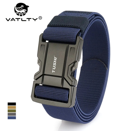 Herren-Gürtel Elastischer Gürtel Mit Metall-Schnellverschluss Für Outdoor Und Alltag Verstellbar Blau
