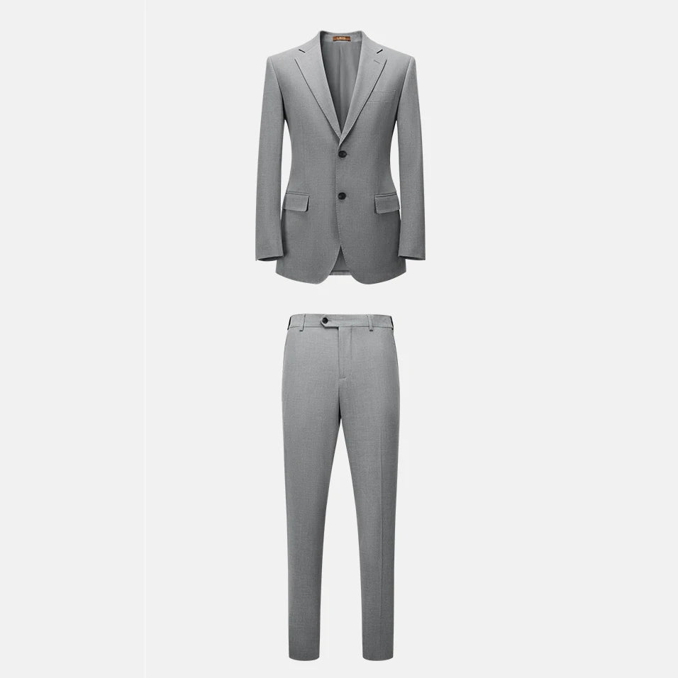 Herren-Anzugset mit Blazer und Hose in tiefem Blau und Khaki – modischer Seersucker für Frühling und Sommer, ideal für Hochzeiten und Büro.