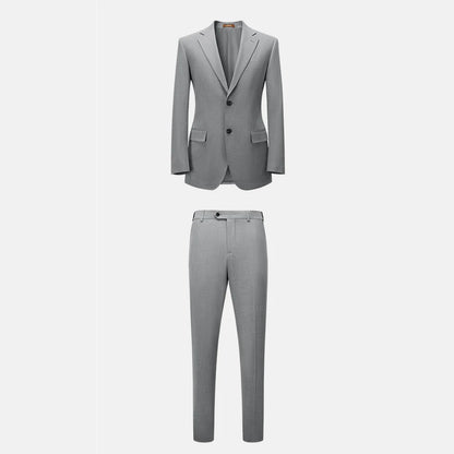 Herren-Anzugset mit Blazer und Hose in tiefem Blau und Khaki – modischer Seersucker für Frühling und Sommer, ideal für Hochzeiten und Büro.
