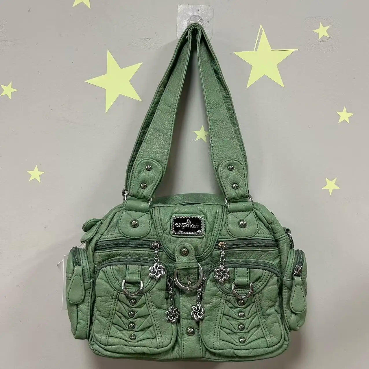 Damen-Satchel-Tasche aus PU mit Reißverschluss und viel Stauraum für Smartphone und Wertsachen