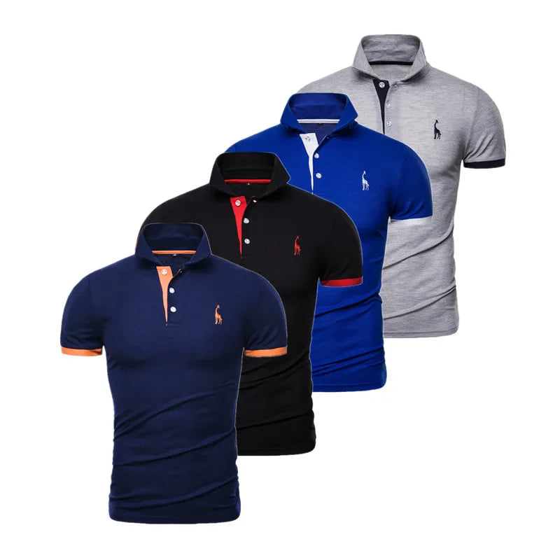 Elegantes Slim Fit Poloshirt Herren Stickerei Business Look