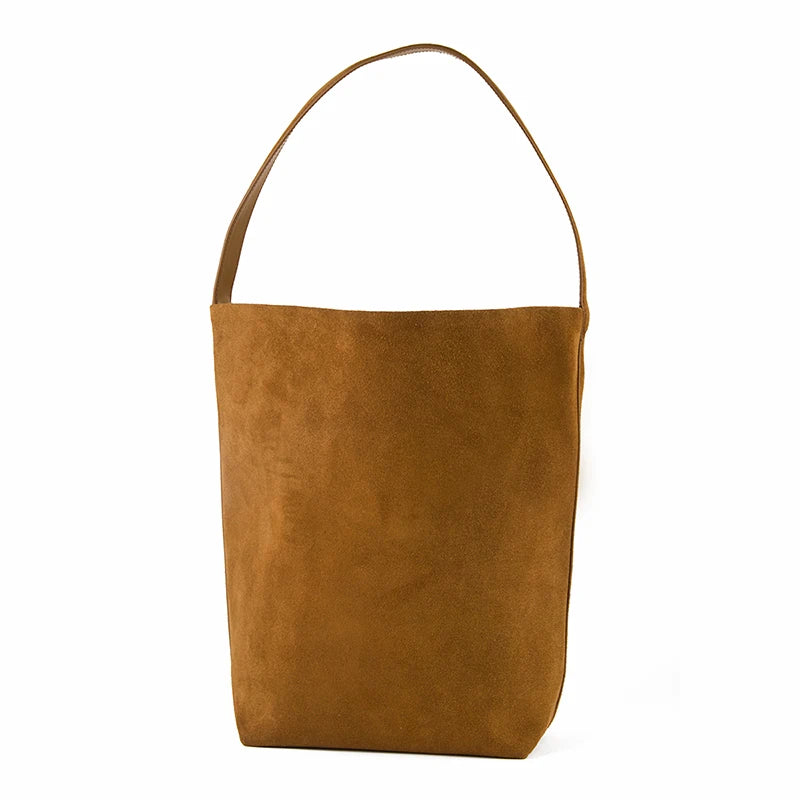 Damen Bucket-Tasche Aus Kaffee-Nubukleder | Schultertasche