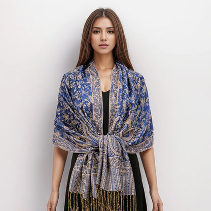 Damen Winterschal Kaschmir Jacquard Paisley lang Pashmina Bandana Foulard Luxus