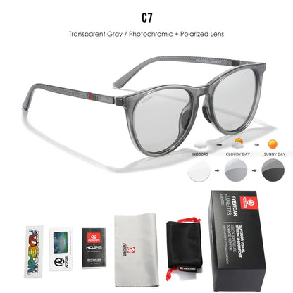 Damen-Sonnenbrille Vintage photochrom polarisiert Reisen Fahren Wandern
