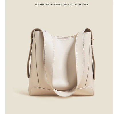Damen Schultertasche aus Leder im klassischen Stil Große Tote für Büro