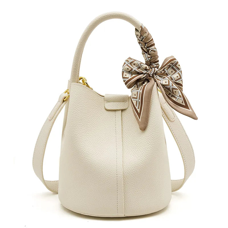 Damen Schultertasche Crossbody aus echtem Leder und Mikrofaser