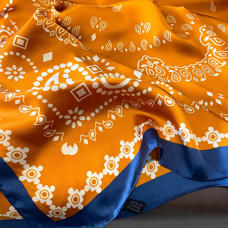 Damen Seidenschal groß Sommer Strand Hijab Turban Foulard Bandana Sonnenschutz