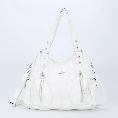Damen-Handtasche aus PU-Leder Großes Crossbody-Design Vintage-Stil mit Reißverschluss Innenfach