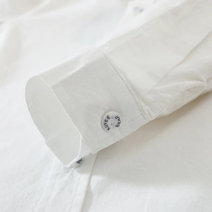 Kinder Jungen Langarm Weiß T-Shirt Frühling Herbst Turndown Kragen Hemd Kinder Schuluniform Baumwolle Kleidung