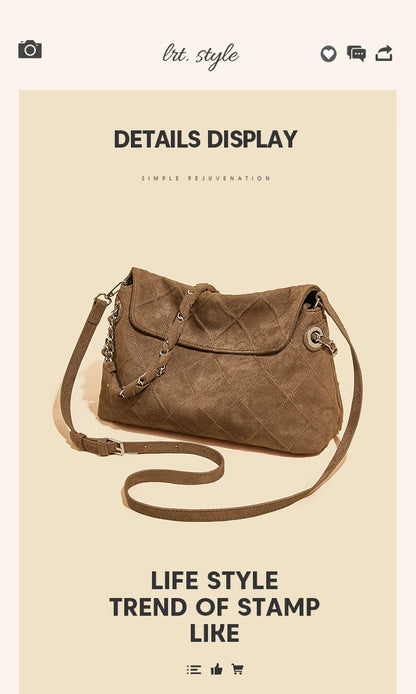 Damen Schultertasche mit großem Fassungsvermögen im Retro-Look