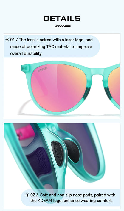 Damen-Sonnenbrille oval Retro polarisiert rutschfest Nasenpads Vintage