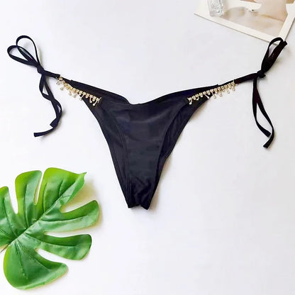 Dreiteiliges Damen-Bikini-Set mit Mesh-Design – ideal für Strand und Pool
