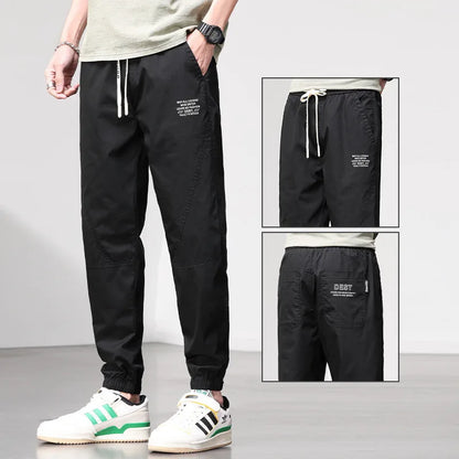 Herren Hosen im lässigen Stil mit elastischer Taille und Kordelzug