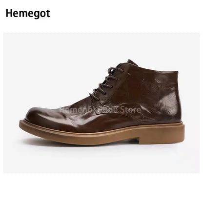Herren-Boots in Braun, Schnürverschluss, gepolsterter Knöchel, Plattformsohle