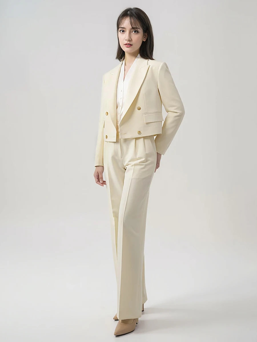 Eleganter Damen-Anzug mit Blazer und Hose – ideal für Büro und festliche Anlässe, in Schwarz mit Ein-Knopf-Design, XS-2XL