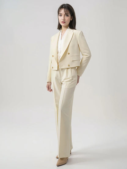 Eleganter Damen-Anzug mit Blazer und Hose – ideal für Büro und festliche Anlässe, in Schwarz mit Ein-Knopf-Design, XS-2XL