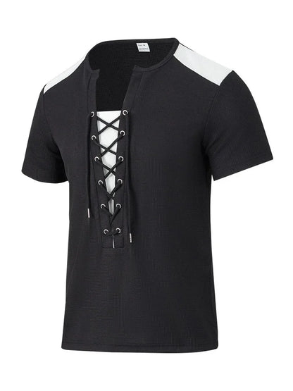 Kurzärmeliges Herren-Sommer-T-Shirt mit lockeren Streifen – vielseitiges, trendiges Oberteil für Paare