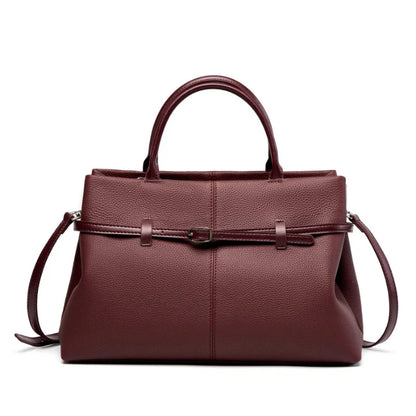Leder-Top-Handle Tote | Vollnarbenleder Silberbeschläge
