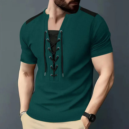 Kurzärmeliges Herren-Sommer-T-Shirt mit lockeren Streifen – vielseitiges, trendiges Oberteil für Paare