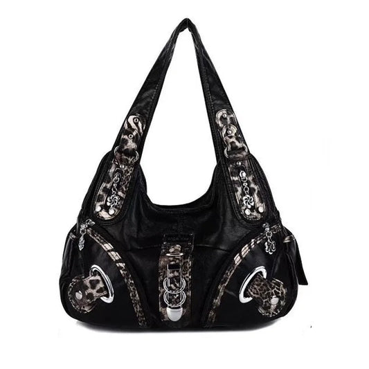 Damen-Schultertasche Vintage Stil mit Top-Griff große Handtasche für Alltag und Freizeit