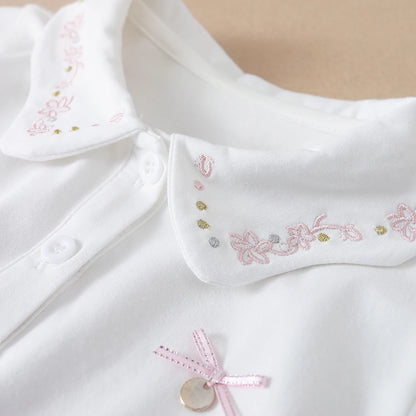 Mädchen Hemd Sommer Neue kinder Baby Nette Kurzarm Top Kleines Mädchen Baumwolle Stickerei Hemd
