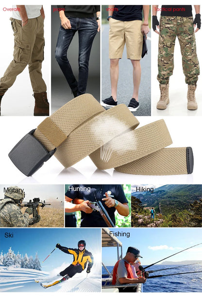 Unisex-Gürtel Elastisch Aus Canvas Mit Nylon-Schnellverschluss 3,8 cm Breite Für Outdoor