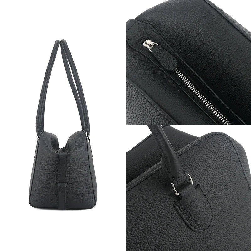 Top-Handle-Tasche aus Oberleder | Große Kapazität, Arbeitsbegleiter