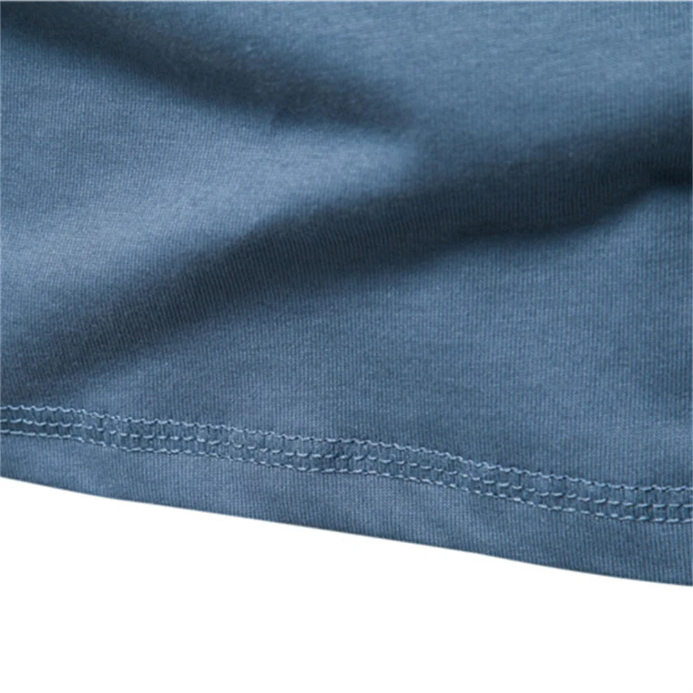Herren Langarm T-Shirt mit Button-Down-Henley-Kragen aus hochwertiger Baumwolle