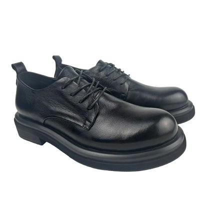 Herren-Schnürschuhe aus Leder in Schwarz/Kaffee – elegant & strapazierfähig