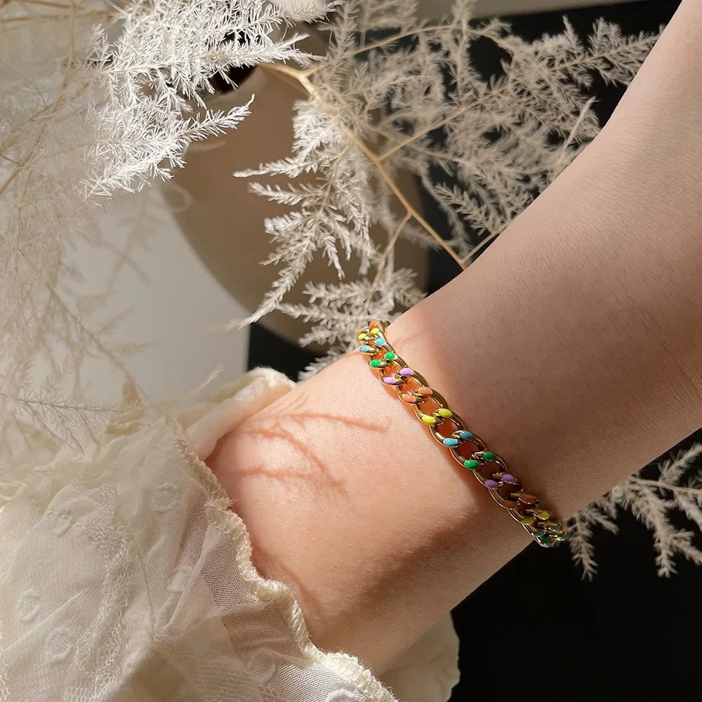 Damen-Armband mit Öltropfen-Glücksscheibe