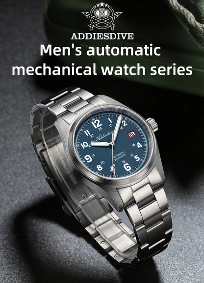 Herren-Vintage-Automatikuhr mit Saphirglas und NH35A-Werk