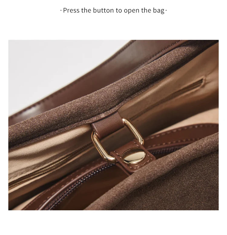 Damen Umhängetasche aus Wildleder 2-in-1 im Retro Stil Crossbody