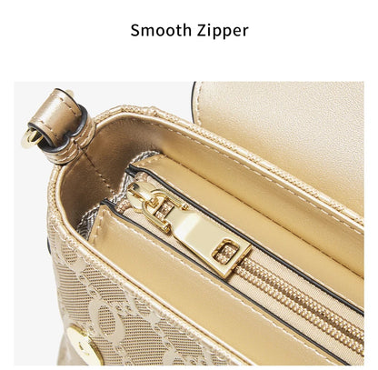 Damen Schultertasche Aus Spaltleder Mit Prägung Crossbody