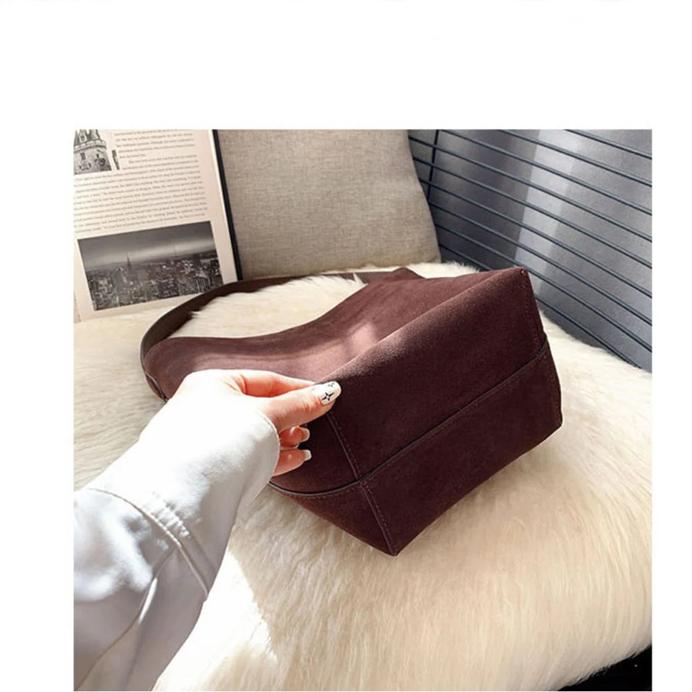 Top Layer Suede Bucket Tote | Große Tasche Aus Kuhleder