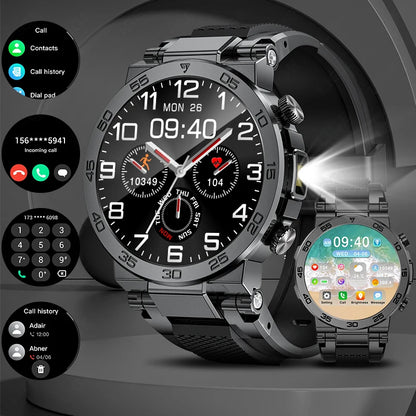LIGE Neue 1,53 "Bluetooth Anruf Smart Uhr Männer Outdoor Sport Fitness LED Taschenlampe Herzfrequenz Smartwatch Für Android IOS telefon