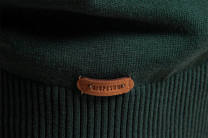 Herren Pullover aus Baumwolle mit Stehkragen für lässige Business-Looks