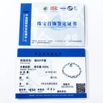 Damen-Armband blau Gliederkette Herbst Club aus Sterlingsilber