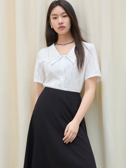 Vielseitige, romantische Damenbluse aus erfrischendem Chiffon – ideal für den Sommer.