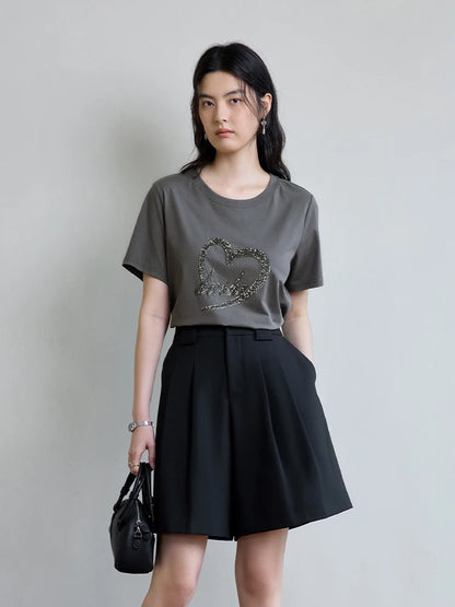 Zweifarbiges Damen-Strickshirt mit V-Ausschnitt – ideal für den Frühling und den Büroalltag