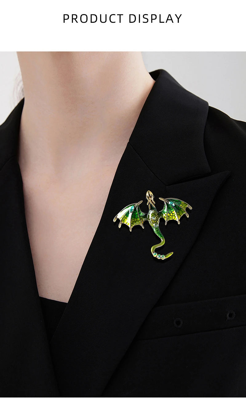 Brosche Drache Emaille Tier Casual Schnalle Party Corsage Unisex